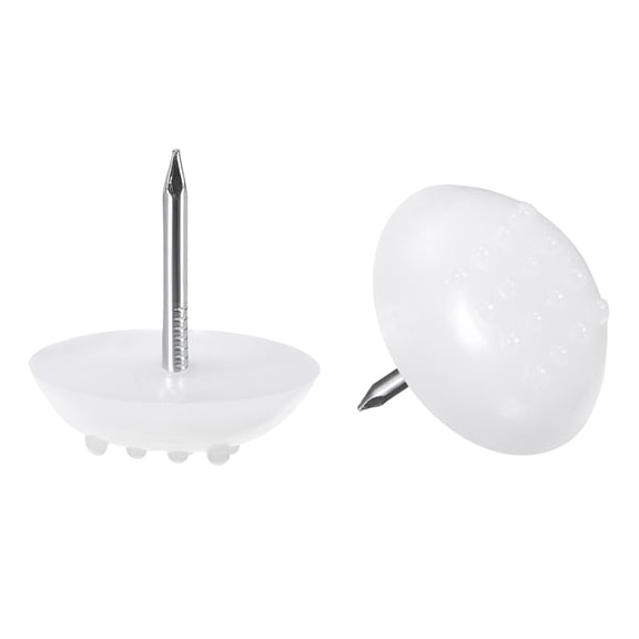 Unique Bargains Patin de Protection pour Pieds de Meubles, Clou de Chaise, Pied de Table 18mm Dia Plastique Blanc 30 Pcs