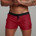 thumbnail image 2 of Shorts de Sport Solides pour Hommes, Shorts Classiques à Taille Patchwork, Shorts de Course à Séchage Rapide, Shorts Confortables à Taille Élastique, Shorts de Basketball Tendance pour l'Extérieur, Bas d'Entraînement Décontractés pour le Gym, 2 of 5