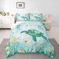 thumbnail image 2 of Erosebridal Green Sea Turtle Bedding Twin Comforter Set, Sea Fish Down Comforter, Watercolor Ocean Decor, Reversible 2pcs, 2 of 7