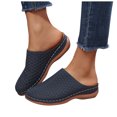 thumbnail image 1 of Platform Closed Toe Sandals for Women Comfortable Slip On Wedge Sandals Hollow Out Soft Sole Backless Clogs Blue Size 8, 1 of 6