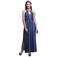 thumbnail image 1 of Bimba Robe Maxi Shibori pour Femmes Sans Manches à Col Ras du Cou, Dos Nu, avec Fentes Latérales - Grande, 1 of 6