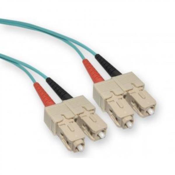 Câble de Réseau en Fibre Optique OM3 SC à SC 10 Gig Aqua 2 Mètres (6,5 Pi)