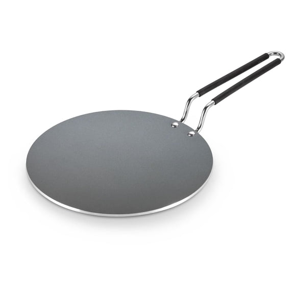 Dosa Tawa concave antiadhésif en céramique et acier inoxydable à triple épaisseur de 10,5 pouces d'Utsava