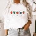 thumbnail image 4 of Pompotops Chandails en Molleton de Noël Décontractés pour Femmes Col Rond Imprimé Manches Longues Blouse T-shirt Tops, 4 of 7