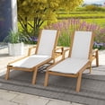 thumbnail image 4 of Costway 1 PCS Outdoor Chaise Lounge with  Adjustable 5-position Backrest Solid Wood Frame, 4 of 9