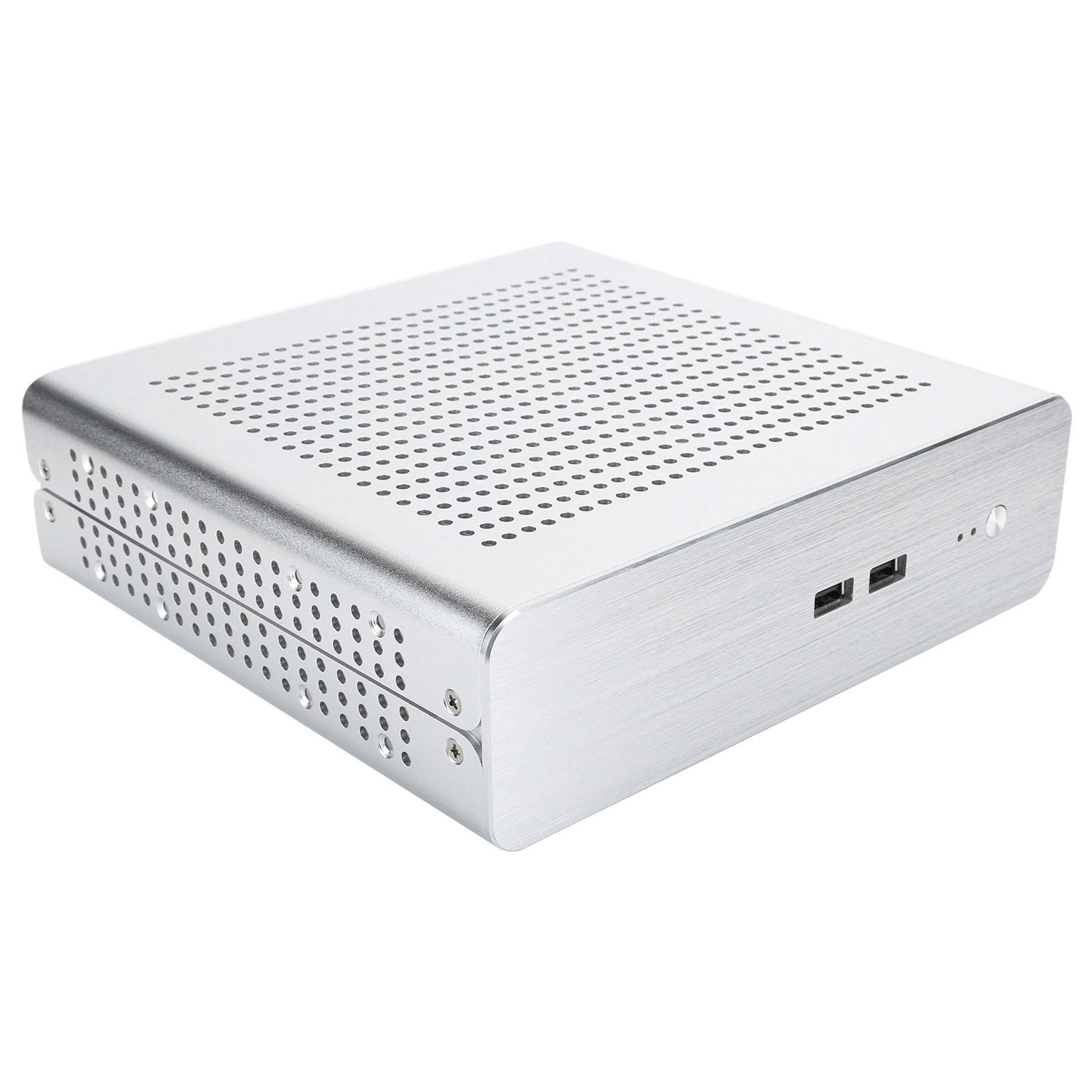Châssis en Aluminium Intégral G60S HTPC pour Carte Mère MiniITX, Silencieux, Multiples Options de Rangement, Placement Polyvalent