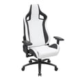 thumbnail image 4 of Furniture of America Chaise de Jeu Réglable en Similicuir Simple, Blanc et Noir, 4 of 12