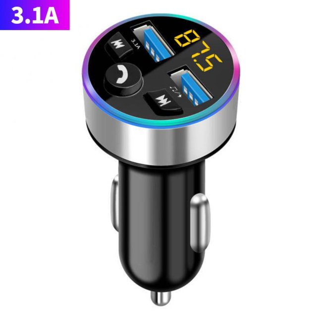 JaJaBor FM Transmitter Audio Receiver Car MP3 Player 3.1A Dual USB Fast Charging Bluetooth-compatible 5.0 Handsfree Car Kit