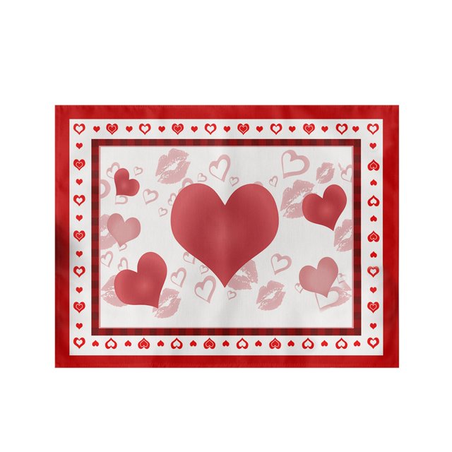 Kitchen Placemat Valentine'S Day Placemats Red Check Placemats 30X45Cm For Table Decoration Valentine'S Day Waterproof Table Placemats For Indoor Kitchen Decoration Dinner, Kitchen Placemat
