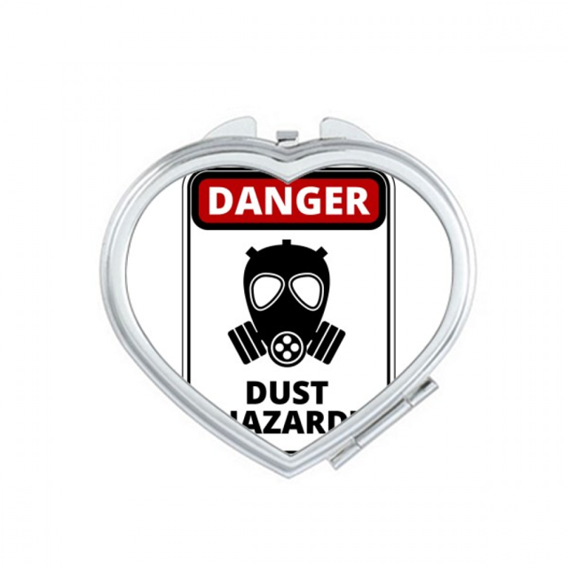 Danger Symbol Dust Hazard Warning Signs Mirror Travel Magnification Portable Handheld Pocket Makeup