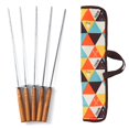 thumbnail image 1 of Techinal 5pcs Roasting Forks With Bag Camping Hot Dog Skewers BBQ Forks Barbecue Tool, 1 of 11