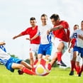 thumbnail image 2 of Ruiboury le Travail d'Équipe Rencontre le Plaisir Ballon de Soccer Portable pour Jeu Compétitif But de Soccer Ballons de Soccer en PVC Ballon d'Entraînement de Soccer Rouge No.5 1 Ensemble, 2 of 6