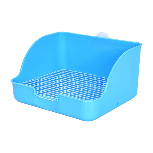 Rabbit / Potty Trainer Corner/ Easy to Install/ Rectangular Pee Pan Tray/ Pet Pan for Guinea Pigs Chinchillas Galesaur Ferrets Hamster Blue