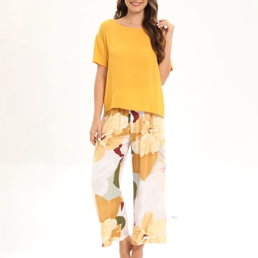 TopLLC Ensembles de Pyjama Ensembles de Détente pour Femmes, Vêtements de Nuit pour Femmes Pyjamas à Col Rond pour Femmes Manches Longues Ensembles pour la Maison Ensembles de Pyjama