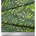 thumbnail image 3 of Soimoi Green Poly Georgette Fabric Leaf Leaves Print Sewing Fabric Yard 52 Inch Wide, 3 of 3