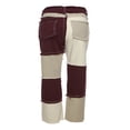 thumbnail image 3 of Women Color Block Jeans Middle Waist Pockets Patchwork Straight Trousers Casual Style Bottoms Green XXL, 3 of 8