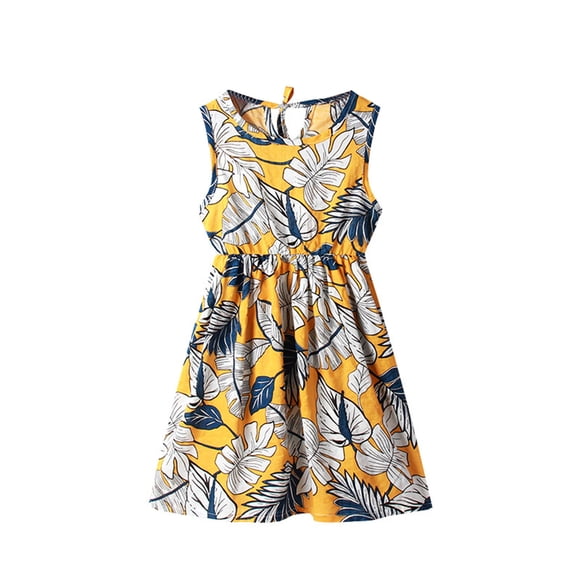 TJAZFJPA Black Dress for Girls Girls Toddler Kids Crew Neck Summer Sleeveless Sundress Casual Beach Floral Prints Party Dress Baby Girl Easter Dress
