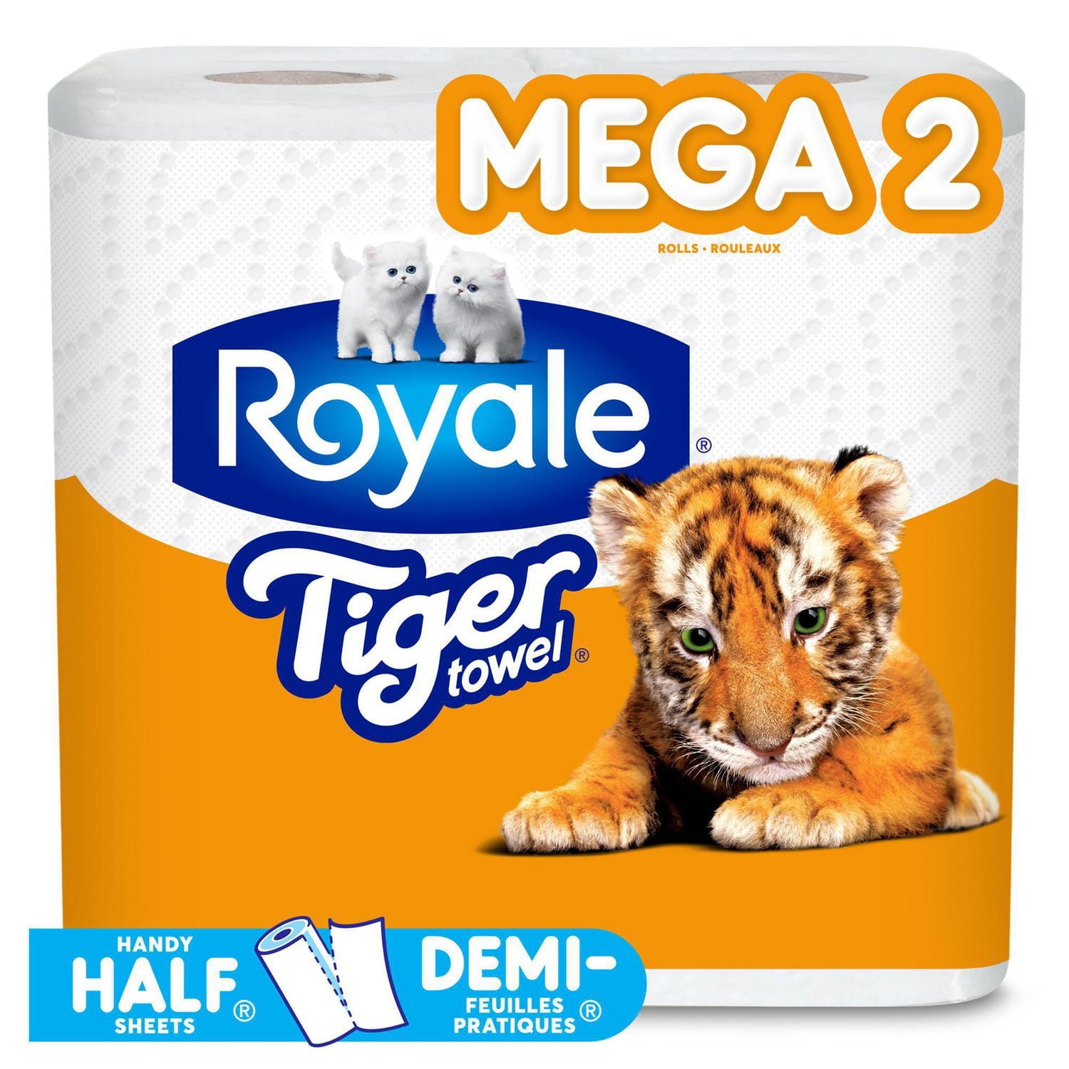 Essuie-tout Tiger Towel de Royale, 2 rouleaux mega
