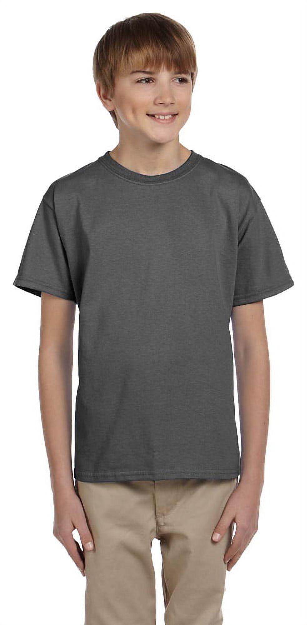 Hanes 5370 Boys Short Sleeve T-Shirt - Smoke Gray - X-Large