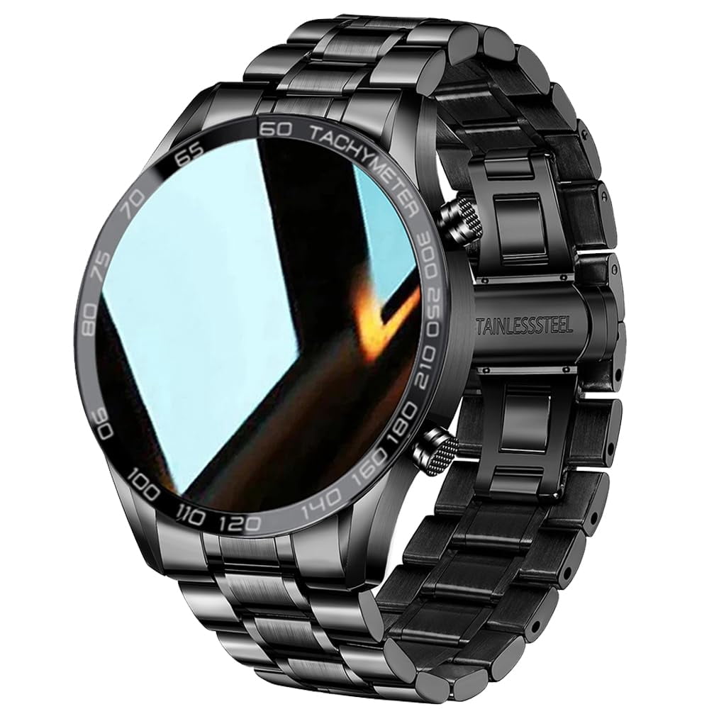 FILIEKEU Men Smart Watch for Android iOS Bluetooth Calls Voice Chat with Heart Rate/Sleep Monitor Fitness Tracker 1.3"" Full Touch Screen IP67 Waterproof Stainless Steel Activity Tracker for Men