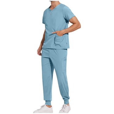 Cameland Scrubs for Men, Scrubs Medical Uniform Scrubs Set Medical Scrubs Top and Pants Scrubs Set for Men
