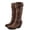 Brown, variant on Amzcrzy Mid Calf Boots for Women Leather Face High Boots Thick Heels High Heels Belt Buckles Women's Boots Fashionable Knight Boots Women's Boots Shoes for Women Boots for Women Ladies Boots