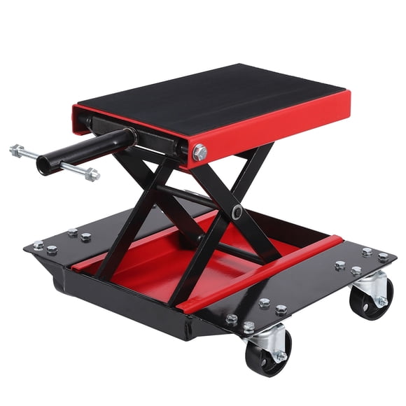 QinaQin 1100LBS Motorcycle Lift Scissor Jack with Wide Deck and Safety Pin for Street and Touring Bikes