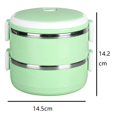 thumbnail image 3 of Oleegame 1PC Produce Storage Thermal Lunch Box Stackable Hot Food Insulated Box 304 Stainless Steel Round Lunchbox Sealed Food Containers Stackable Thermal Lunch Box Thermal Lunchbox Green, 3 of 4