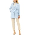 thumbnail image 2 of INSPIRE CHIC Manteau Trench Long pour Femme, Mignon, à Col Rabattu, à Simple Boutonnage, avec Ceinture, 2 of 7