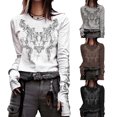 thumbnail image 3 of Fortune T-Shirts Goth pour Femmes à Manches Longues, Coupe Ajustée, Court, T-Shirts Vintage, 3 of 4