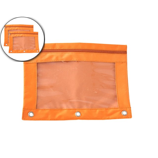 Dvruxg 2 Pcs Trousse à Crayons, Trousse à Crayons Trois Trous Fermeture Éclair Simple Sac de Rangement Transparent en PVC, Grande Capacité Trousse à Crayons avec Fermeture Éclair Classeur Transparent