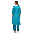 thumbnail image 2 of Biba Rangriti Ensemble de Tenue Ethnique Indienne pour Femmes (Kasheeda Révisé 22286), Sarcelle, Taille 38, 2 of 5