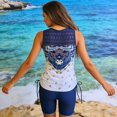 thumbnail image 4 of Plus Size Two Piece Bikini Swimsuit High Waisted Tummy Control Swimwear with Cover Up Floral Print Full Coverage Bathing Suits for Women Summer Beach Vacation, 4 of 6