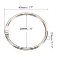 thumbnail image 2 of Unique Bargains 1.8' OD 1.5' ID Loose Leaf Rings Binder Ring Steel for Book DIY Scrapbook Notebook, Silver 48 Pack, 2 of 5