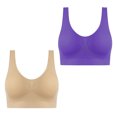 thumbnail image 1 of AherBiu 2pc Plus Size Sports Bras for Women Large Bust High Support Padded Bralettes Seamless Workout Underwear, 1 of 7