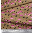 thumbnail image 2 of Soimoi Brown polyester Crepe Fabric Brush Stroke Abstract Print Fabric by the Yard 52 Inch Wide, 2 of 3