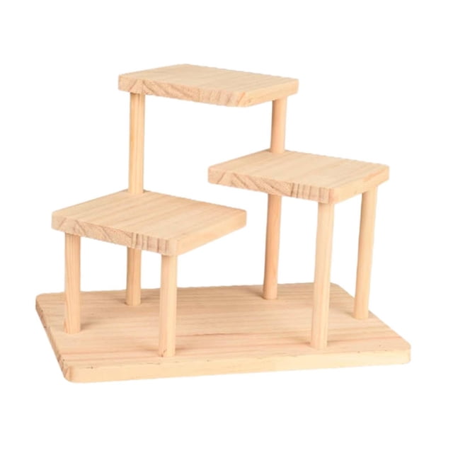 veasfak Wooden Display Riser Cupcakes Holder Showcase for Toys Action Figure Dessert 3 layers