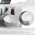 thumbnail image 3 of Stylish Vessel 16" White Round Porcelain Bathroom Sink P-228H, 3 of 8