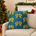 thumbnail image 1 of Wzzjkit Christmas Velvet Bow Pillowcase Green and Blue Available Holiday Decorative Pillowcase, 1 of 6