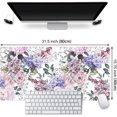 thumbnail image 5 of Pink Purple Floral Extended Mouse Pad Large Keyboard Mousepad,Non-Slip Rubber Base Mouse Mat with Stitched Edge XXL Desk Pad Protector for Computer Laptop PC 31.5x15.75 Inch, Hydrangea Peony Flower, 5 of 5