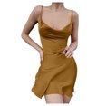 thumbnail image 1 of EQWLJWE Longue Robe pour Femmes Mode pour Femmes Couleur Unie Bretelles Dos Ouvert Robe Aguichant à Taille, 1 of 6