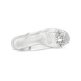 thumbnail image 4 of BLISSFUL STEP Women's Shoes Clear Slingback Rhinestone Peep Toe Block Heel Sandals Silver 7, 4 of 7
