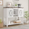 thumbnail image 4 of Buffet Sideboard Cabinet with Storage, Kitchen Storage Cabinet with Sliding Barn Doors, Open Shelves, 9 Wine Rack and 4 Glass Holder, Wood Coffee Bar Cabinet for Kitchen, Living Room, 4 of 9