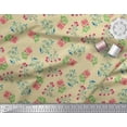 thumbnail image 3 of Soimoi Tissu Poly Georgette Feuilles & Fleurs Roses Imprimé Floral 1 Yard 42 Pouces de Large, 3 of 3