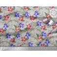 thumbnail image 3 of Soimoi Tissu de Canard de Coton Feuilles & Azalée Imprimé Floral 1 Yard 56 Inch Wide, 3 of 3