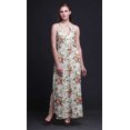 thumbnail image 4 of Bimba Robe Maxi à Imprimé Floral pour Femmes, Col Rond, Taille à Cordon, avec Fentes Latérales, Tenue d'Été - Très Petit, 4 of 6