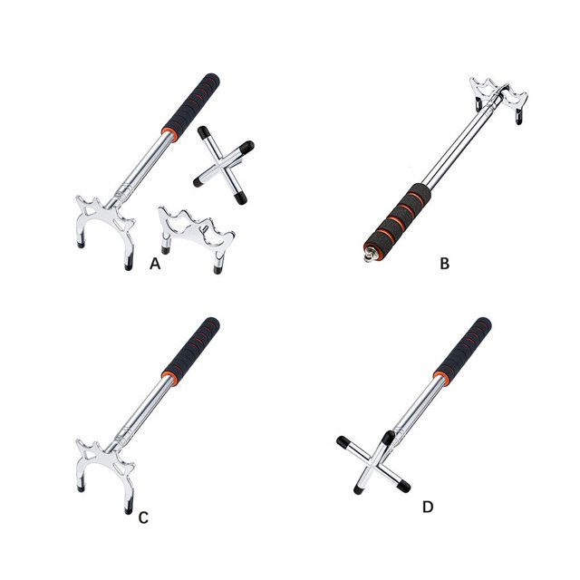 VONKY Pont de Signal à Conception Télescopique Fourche Haute Support de Billard Bâton de Piscine en Acier Inoxydable Réglable Rétractable Articles de Sport Fourche Basse/haute/croisée
