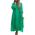 thumbnail image 1 of Kcodviy Robe Chemise Unie pour Femmes Robes d'Été pour Dames Jupe Longue Décontractée Longues Petites Robes d'Été Manches Cardigan Robe, 1 of 5