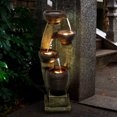 thumbnail image 4 of 40-Inch Modern Outdoor Garden Fountain with LED Lights for Garden Patio Decor, 4 of 13