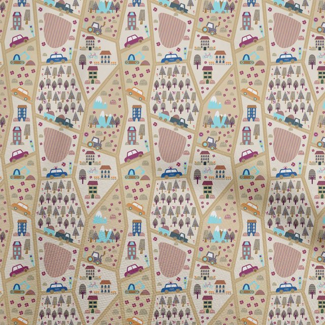 oneOone Georgette Viscose Beige Fabric Travel Sewing Craft Projects Fabric Prints By Yard 42 Inch Wide